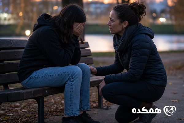 زن بحران دیده از مشکلات روانی